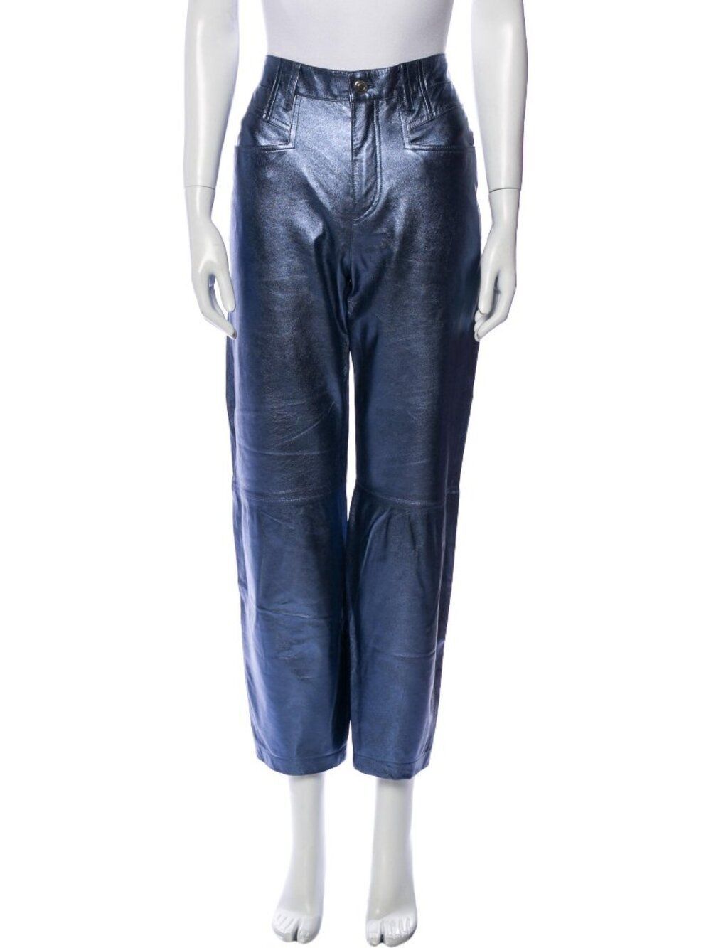 Iro Lamb Leather Straight Leg Pants Size FR 38